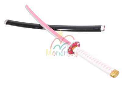 Monenjoy 鬼滅の刃 栗花落 カナヲ 日輪刀 コスプレ道具 日本刀 104cm ピンク色 狩り つゆり かなお 鬼殺隊の女剣士 花の呼吸 武器モデル レプリカ ハロウィン