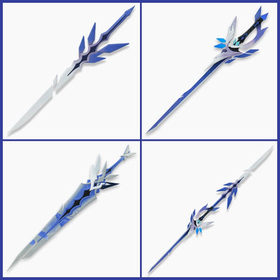 Monenjoy 原神 スカーク 蒼耀 武器モデル 木製&PVC 分解式 デザイン 携帯便利 片手剣 コスプレ道具 武器モデル 木刃