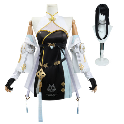 Monenjoy 鳴潮 白芷 コスプレ びゃくし コスチューム ワンピース かわいい 髪飾り+イヤリング付 - Monenjoy