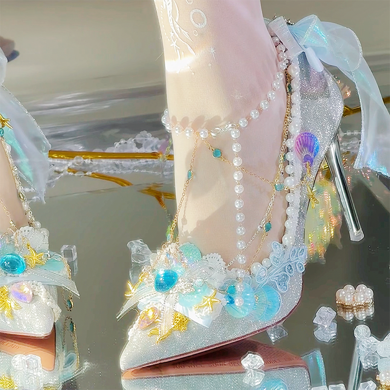Monenjoy 恋と深空 ホムラ ロリータ ヒールパンプス シューズ 成人式 かわいい 果てしなき海に沈む 限定版 イベント GS1200 - Monenjoy