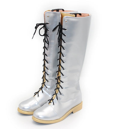 Monenjoy KPOPガールズ! デーモン・ハンターズ  ルミ 靴 ミラ 銀色 ゾーイ ロングブーツ コスプレ衣装 舞台服 ライブ服 KPop Demon Hunters