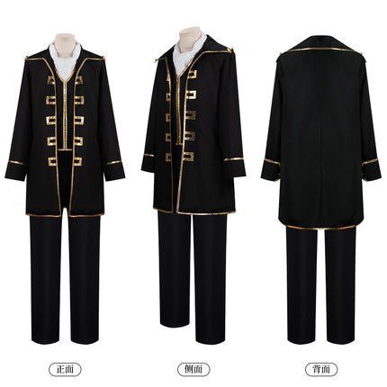 Monenjoy 銀魂 コスプレ 土方 十四郎 ぎんたま  ガンマスク付コスチューム 真選組の副長 真選組 ユニフォーム 学園祭 イベント 仮装 - Monenjoy