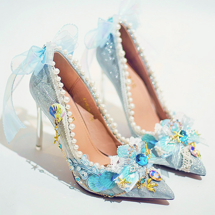 Monenjoy 恋と深空 ホムラ ロリータ ヒールパンプス シューズ 成人式 かわいい 果てしなき海に沈む 限定版 イベント GS1200 - Monenjoy