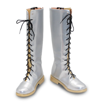 Monenjoy KPOPガールズ! デーモン・ハンターズ  ルミ 靴 ミラ 銀色 ゾーイ ロングブーツ コスプレ衣装 舞台服 ライブ服 KPop Demon Hunters