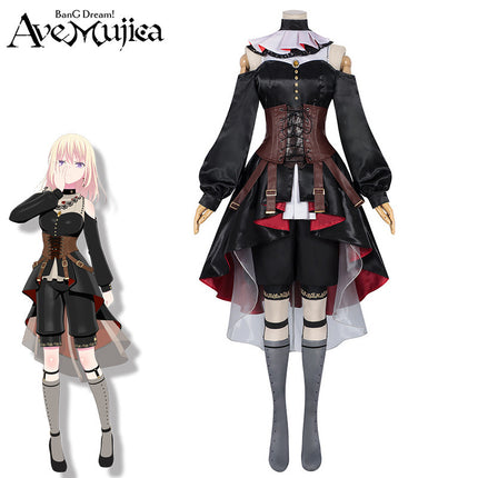 Monenjoy バンドリ!アヴェムジカ TVアニメ ムジカ  若葉 睦 三角 初華 八幡 海鈴 祐天寺 にゃむ 豊川 祥子 イヤリング贈り 舞台服 コスチューム 洋服 イベント 仮装 ロリータ 可愛い  - Monenjoy