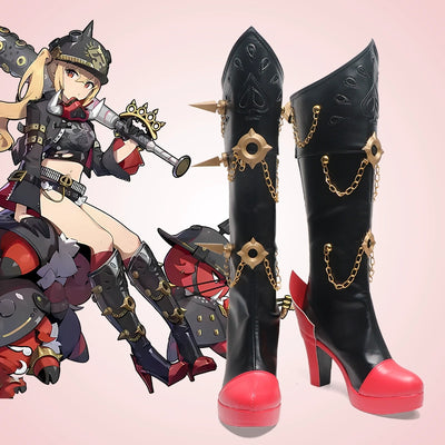 Monenjoy ゼンゼロ ルーシー シューズ ヒールブーツ コスプレ道具 ルシアーナ・デ・モンテフィーノ イベント オーダーメイド