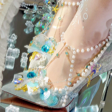 Monenjoy 恋と深空 ホムラ ロリータ ヒールパンプス シューズ 成人式 かわいい 果てしなき海に沈む 限定版 イベント GS1200 - Monenjoy