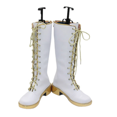 Monenjoy KPOPガールズ! デーモン・ハンターズ ルミ ロングブーツ 靴 ゾーイ ミラ 白色 コスプレ衣装 舞台服 ライブ服 KPop Demon Hunters