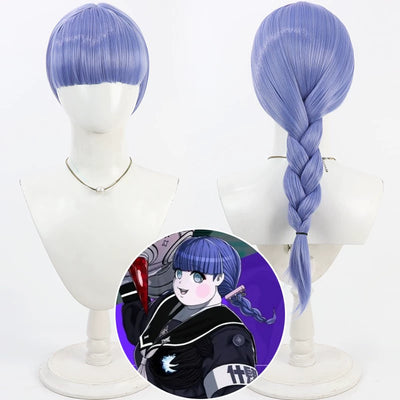 Monenjoy HUNDRED LINE -最終防衛学園 喪白もこ ウィッグ ショートヘア 三つ編み コスプレ道具 サイドブレイド ブレイドヘア ハンドレッド カツラ イベント