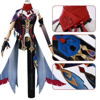 Monenjoy 原神 チャスカの衣装 トラロカンの夜霊 チャスカ コスプレ衣装 帽子付 3d樹脂神の目 Chasca コスチューム - Monenjoy