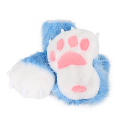 Monenjoy ファースーツ 手 爪 肉球 もふもふ ハード てぶくろ 犬 狼 ネコ ケモノ 動物 擬人観 獣人 kigurumi Fursuit コスプレ道具 アクセサリーGS1160 - Monenjoy