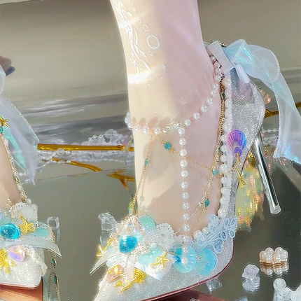 Monenjoy 恋と深空 ホムラ ロリータ ヒールパンプス シューズ 成人式 かわいい 果てしなき海に沈む 限定版 イベント GS1200 - Monenjoy