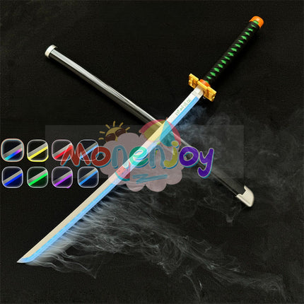Monenjoy 鬼滅の刃 日輪刀 時透 無一郎 104cm 光る刃 スモークバージョン 日の呼吸の剣士 8色カラーチェンジ  コスプレ道具 武器モデル おもちゃ