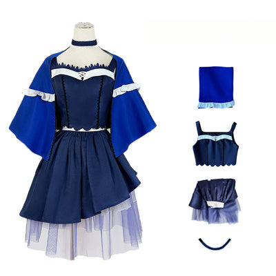 Monenjoy Summer Pockets サマーポケッツ 久島鴎 コスプレ衣装 ワンピース ブルー色 イベントGS1922