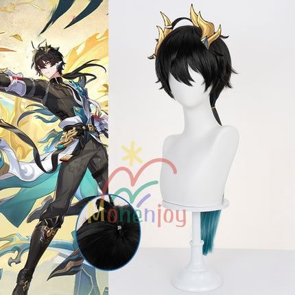 Monenjoy 崩壊スターレイル 丹恒・騰荒 ウィッグ とうこう カツラ Dan Heng ・ Permansor Terrae  黄金裔 フリーサイズ 快適