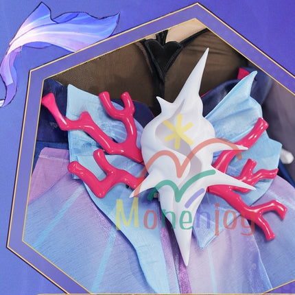 Monenjoy Hysilens Female Knight Omphalos จาก Collapse Star Rail มาพร้อมปลอกรองเท้า เครื่องประดับผมเรซิน 3 มิติ และชุดคอสเพลย์ระดับมืออาชีพ