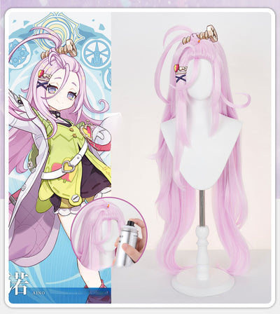 Monenjoy 原神 アイノ ウィッグ コスプレ道具 カツラ Aino ピンク色 100cm ナド・クライ チャカチャ・クルムカケ工房の大黒柱 アクセサリーGSwig1018