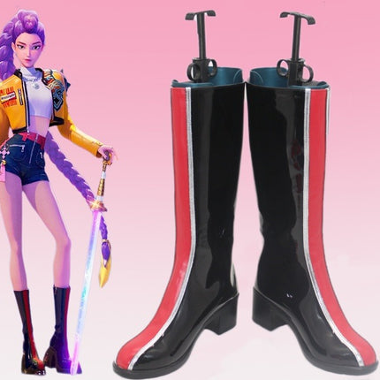 Monenjoy KPOPガールズ! デーモン・ハンターズ HUNTRX RUMI ロングブーツ 靴 ルミ シューズ コスプレ衣装 舞台服 ライブ服 KPop Demon Hunters