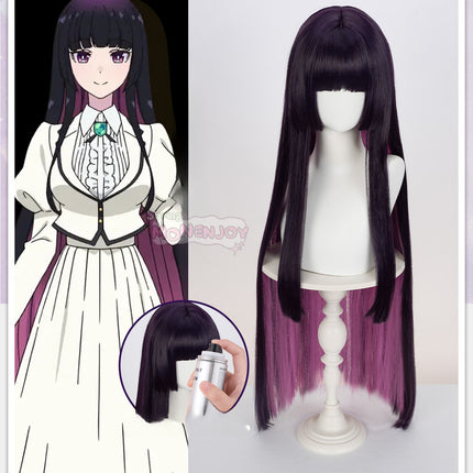 Monenjoy ロックは淑女の嗜みでして オト / 黒鉄 音羽 コスプレウィッグ カツラ 約100cm WIG001 - Monenjoy