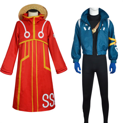 Monenjoy ONEPIECE モンキー・D・ルフィ エッグヘッド 海賊団 衣装 ユニフォーム 礼服 コスチューム 少年漫画 COS ハロウィン 舞台衣装 学園祭 クリスマス イベント - Monenjoy