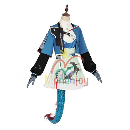 Monenjoy アークナイツ:エンドフィールド  陳千語 コスプレ衣装  チェン・チェンユー コスチューム イベント 尻尾+角付