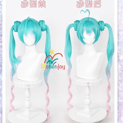 Monenjoy 初音ミク かつら 鬘 WIG ヴァンパイア 吸血鬼 ウィッグ ネット付き コスプレ ツインテール カツラ グッズ アニメ コスプレ道具GS1320 - Monenjoy