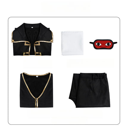 Monenjoy 銀魂 コスプレ 土方 十四郎 ぎんたま  ガンマスク付コスチューム 真選組の副長 真選組 ユニフォーム 学園祭 イベント 仮装 - Monenjoy