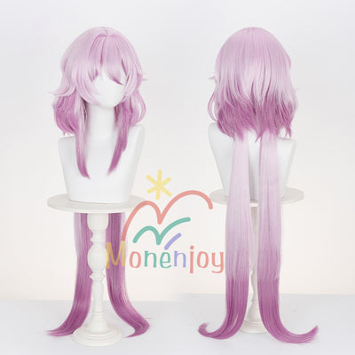 Monenjoy 崩壊スターレイル 長夜月 記憶なのか wig コスプレウィッグ 110cm 三月なのか カツラ ウィッグ ピンク色GSwig1012