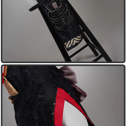 Monenjoy Zenless Zone Zero ชุดคอสเพลย์ถั่วแดง, พนักงานเสิร์ฟติ่มซำ, ชุดกี่เพ้า, ชุดกี่เพ้า, ชุดเดรสวันพีซ, ร้านน้ำชา, ฮาโลวีน