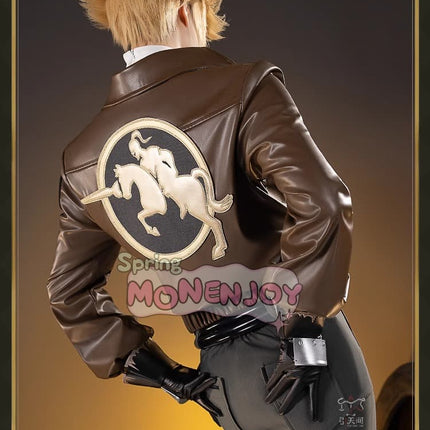 Monenjoy Identity 5 Prospector Highway Knight SSR หนังเทียม + กางเกงยืด + ชิ้นส่วนเรซิน 3 มิติ การผลิตซ้ำคุณภาพสูง