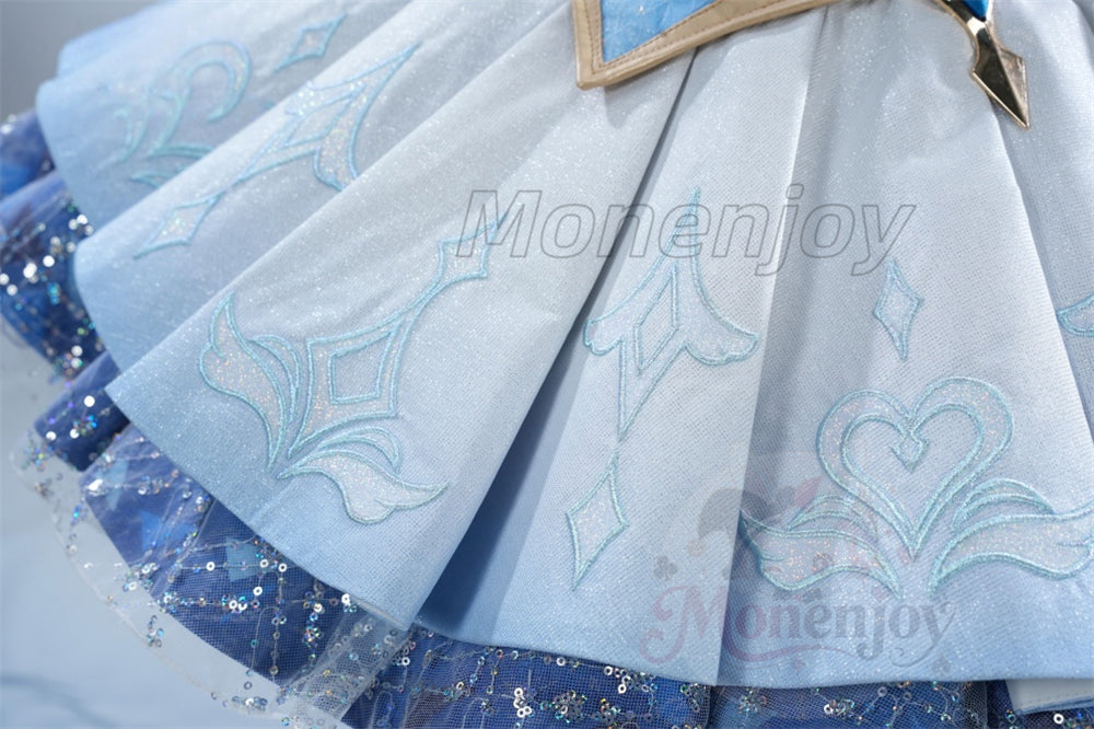Monenjoy 原神 オデット(Odette)コスプレ衣装 金属製パーツ+サテン生地 スネージナヤ編 コスチューム