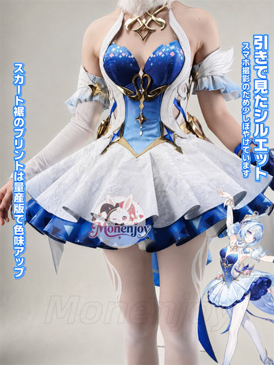 Monenjoy 原神 オデット(Odette)コスプレ衣装 合金製パーツ+サテン生地 背面パーツは発光&回転対応