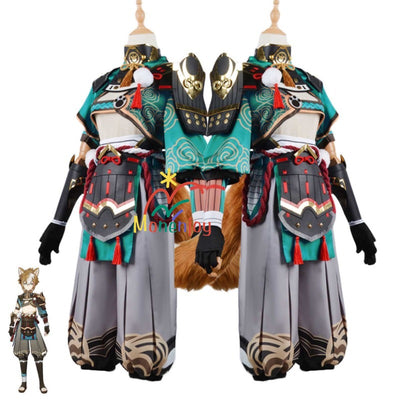 Monenjoy 原神 ゴローコスプレ衣装 Gorou 完全再現 犬耳ウィッグ&しっぽ付属可能 - Monenjoy