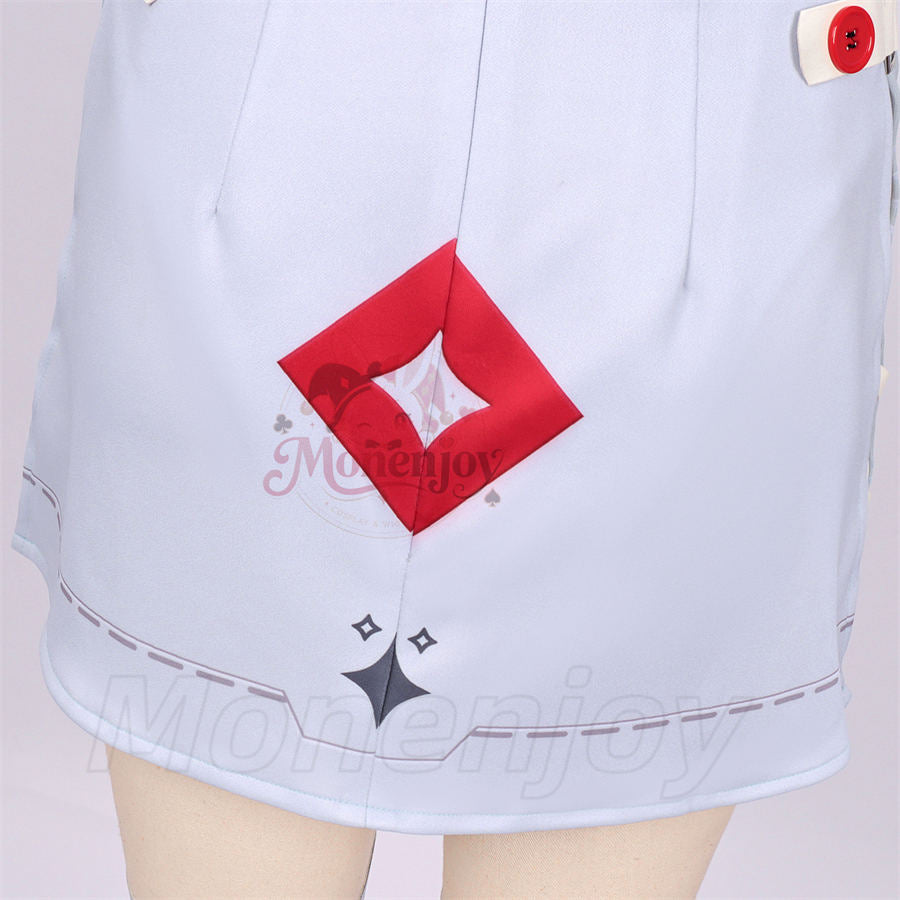 Monenjoy NTE イロヒ コスプレ衣装 プリント印刷 ネバエバ コスチューム 光輪+角が別途追加 Monenjoy