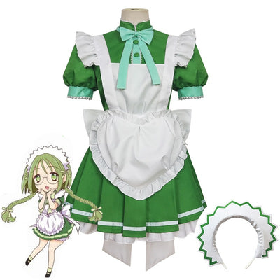Monenjoy アニメ 東京ミュウミュウ にゅ~ 桃宮 いちご 藍沢 みんと 碧川 れたす 黄 歩鈴 ミュウプリン 藤原 ざくろ カフェ服 コスプレ メイド服 可愛い ハロウィン - Monenjoy