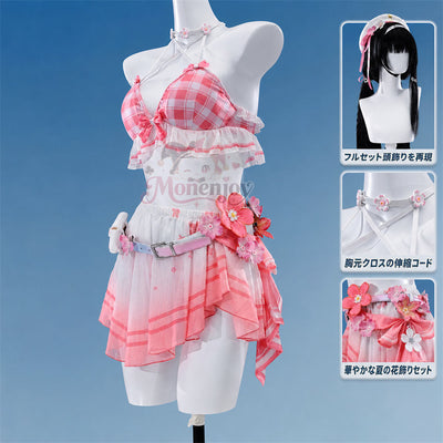 予約【Monenjoy】鳴潮 千咲「白桃パフェ」&リンネー「ミントキャンディ」水着Ver. コスプレ衣装|フルセット・上着着脱可能 Monenjoy