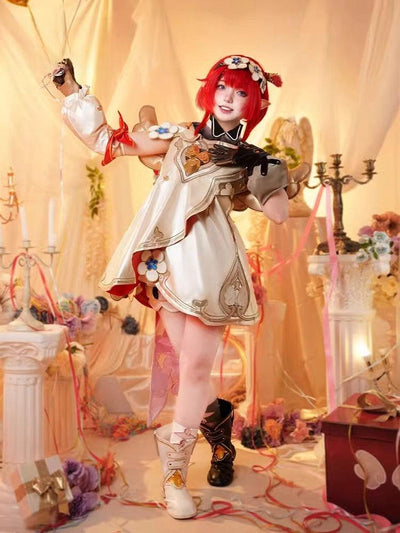 Monenjoy　崩壊スターレイル　運命の三つ子　トリスビアス Tribios　翼付　コスプレ衣装　豪華生地　シューズカバー付＋Tribiosの3個セット髪飾り贈り - Monenjoy