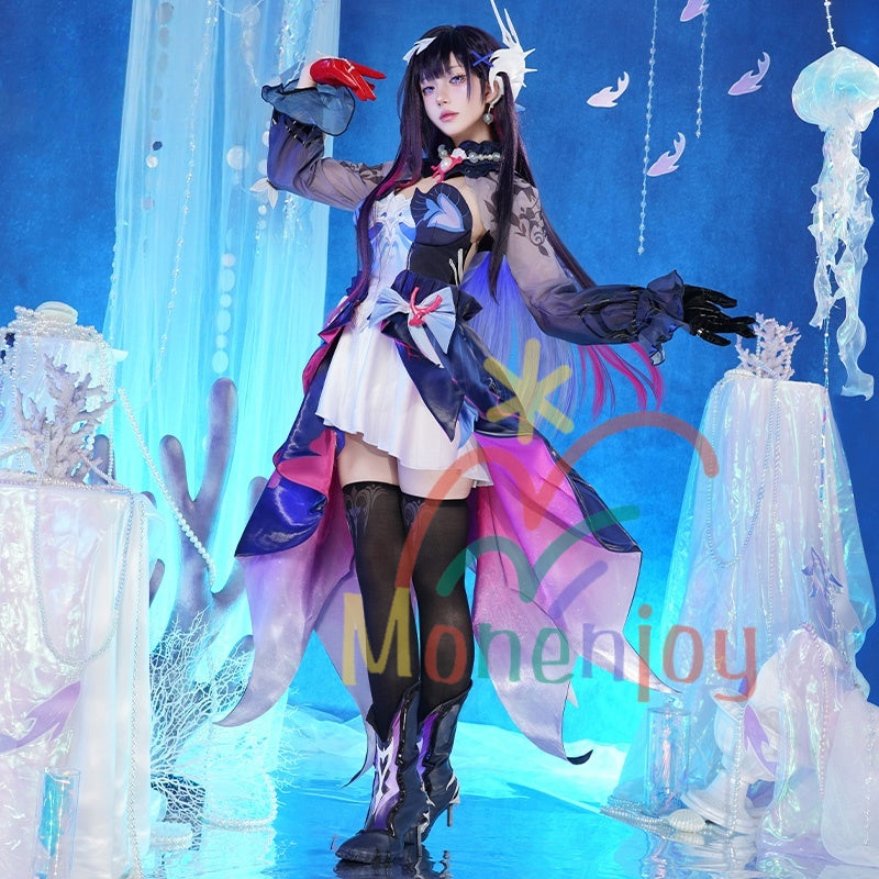 Monenjoy 崩壊スターレイル セイレンス コスプレ衣装　3d貝髪飾り樹脂製・細部滑らか超豪華コスチュームの魅力✨