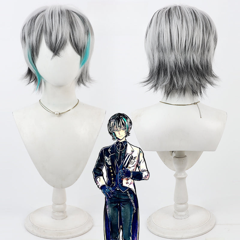 Monenjoy　悪魔執事と黒い猫　ベリアン・クライアン　ウィッグ　Berrien Cliane　執事　あくねこ　コスプレ　ウィッグ　小顔効果 耐熱　さらさら レイヤーカット 　カツラ　通気性　自然