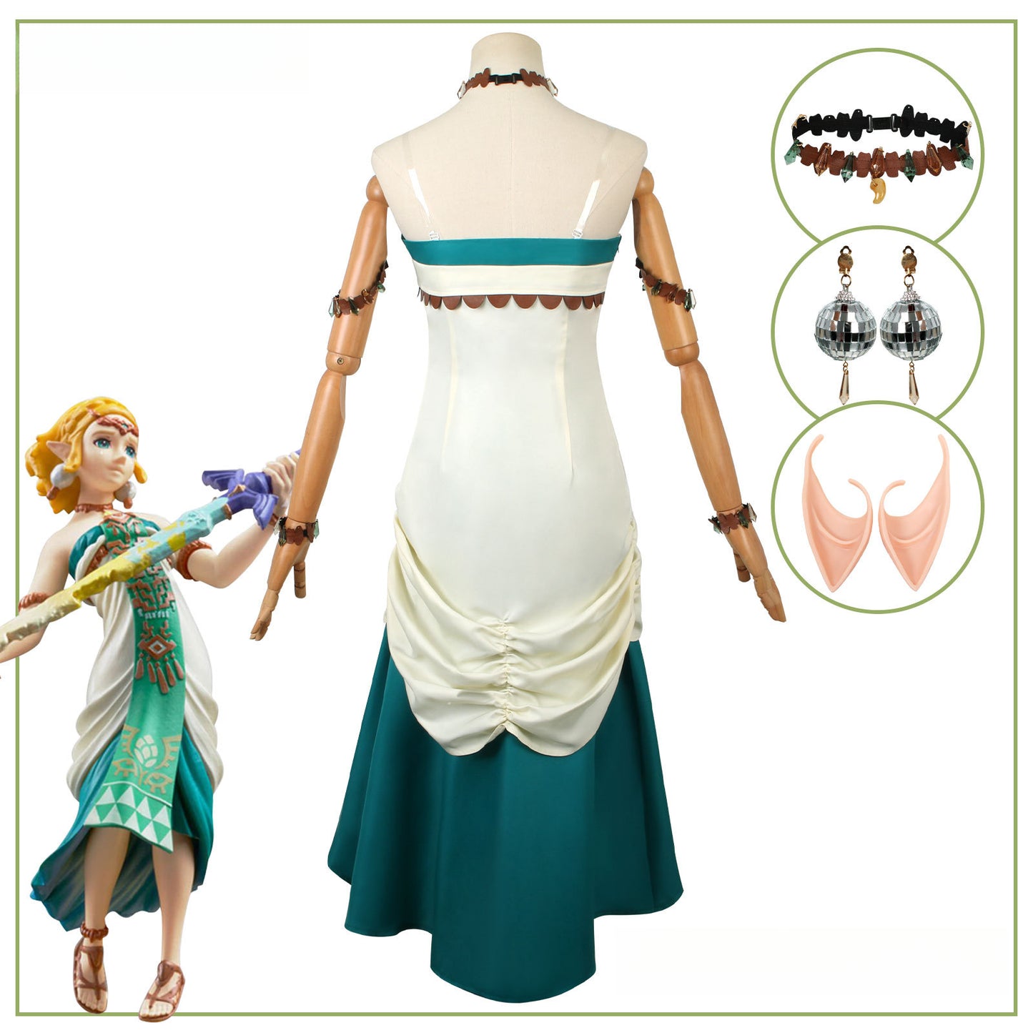 Monenjoy　ゼルダの伝説　ゼルダ姫　コスプレ衣装　ティアーズオブザキングダム　ブレワイGS1151 - Monenjoy