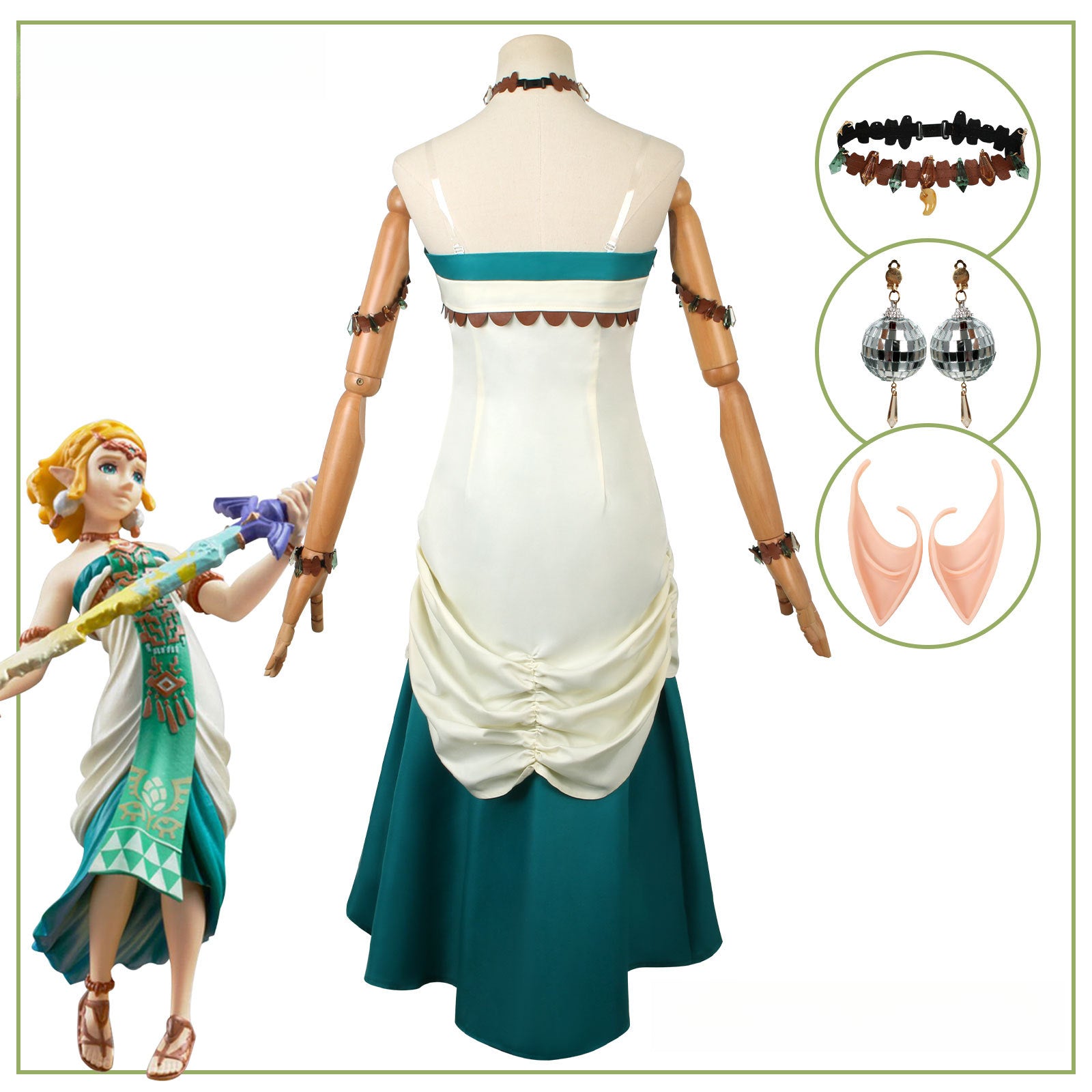 Monenjoy　ゼルダの伝説　ゼルダ姫　コスプレ衣装　ティアーズオブザキングダム　ブレワイGS1151 - Monenjoy