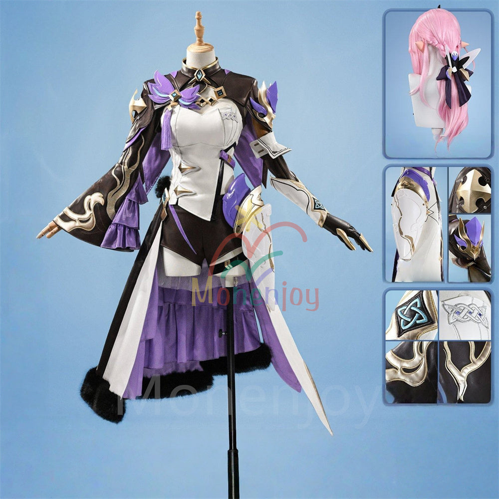 Monenjoy　崩壊3rd エリシア コスプレ衣装　3d樹脂製パーツ　Elysia ピンクの妖精さん コスチューム　異能タイプの物理　仮装 MONENJOY
