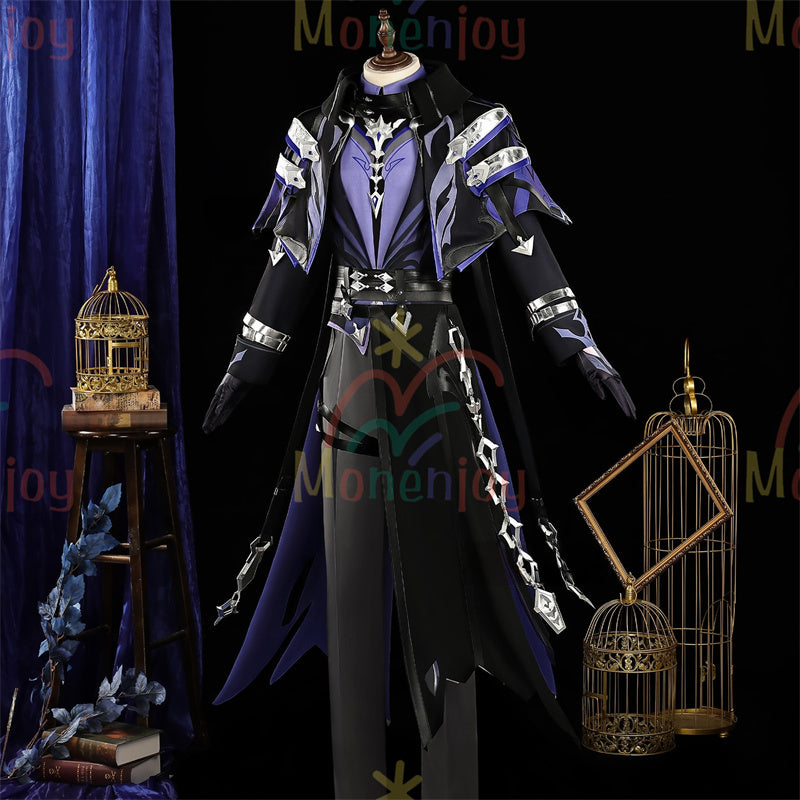 Monenjoy　原神 フリンズ　コスプレ衣装　Genshin　ライトキーパー　雷元素　 初期衣装—夜想曲　闇影と灯り　 コスチューム　ナド・クライ　