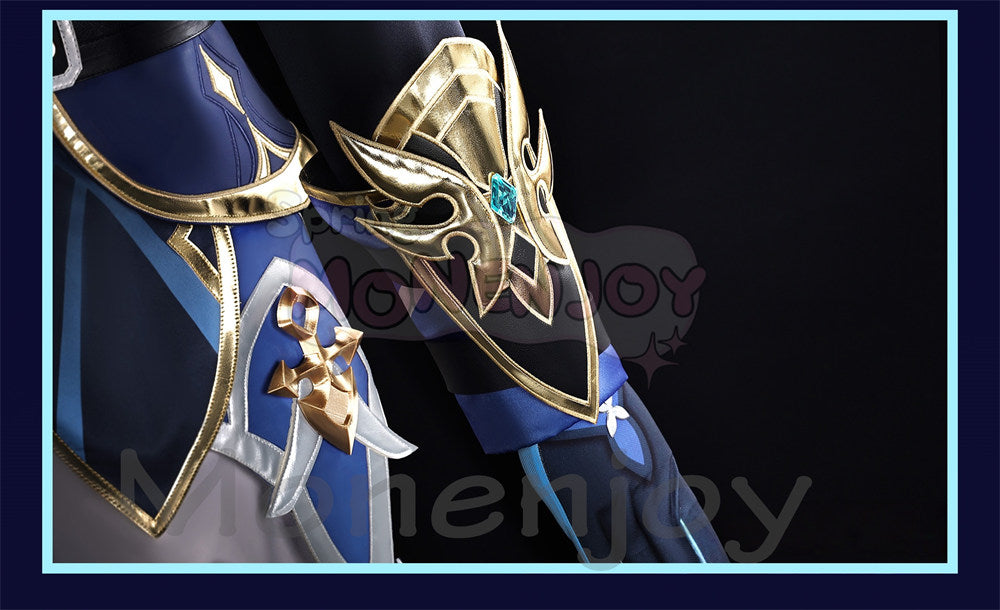 Monenjoy　原神 ローエン コスプレ 衣装  3Dプリント樹脂パーツ 氷元素 騎士団副隊長 イベント向け高品質 Monenjoy