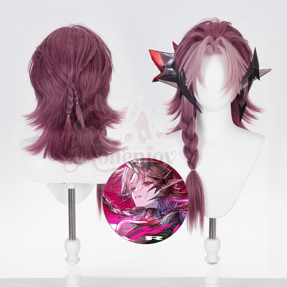 Monenjoy　エンドフィールド　ネファリス　アークナイツ　ウィッグ 本体約43cm ネバエバ コスプレ 耐熱ウィッグ 自然感 ロングストレート 高温ファイバー 変形対応（カール・ストレート可） MONENJOY