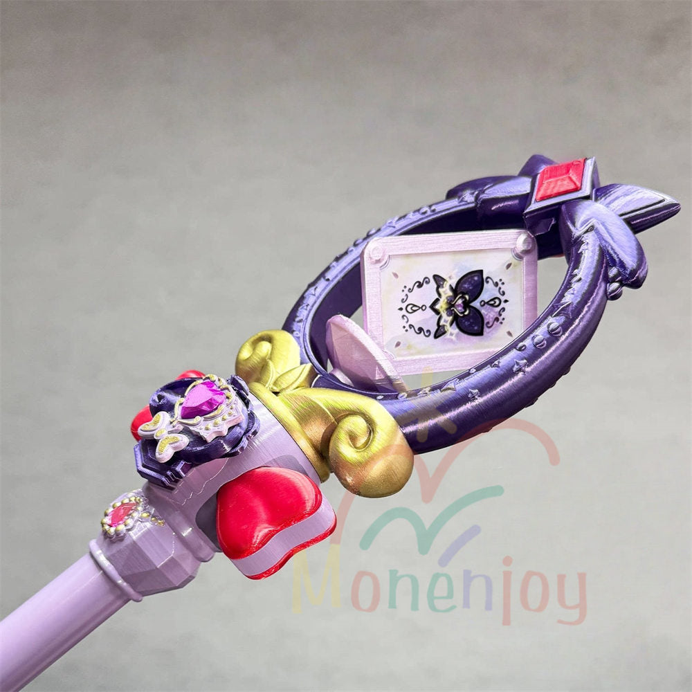 Monenjoy　名探偵プリキュア  ティアアルカナロッド　キュアアルカナ・シャドウ 　130cm PLA材質　森亜るるか　まわして変身　 魔法杖　武器モデル　コスプレ道具 MONENJOY