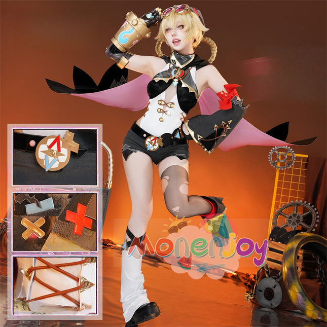 Monenjoy 原神 ヤフォダ コスプレ 金属製神の目 ナド・クライ編 風元素 月の輪 PU手甲付 コスプレ衣装 金属製パーツ コスチューム 27個大セット ハロウィン