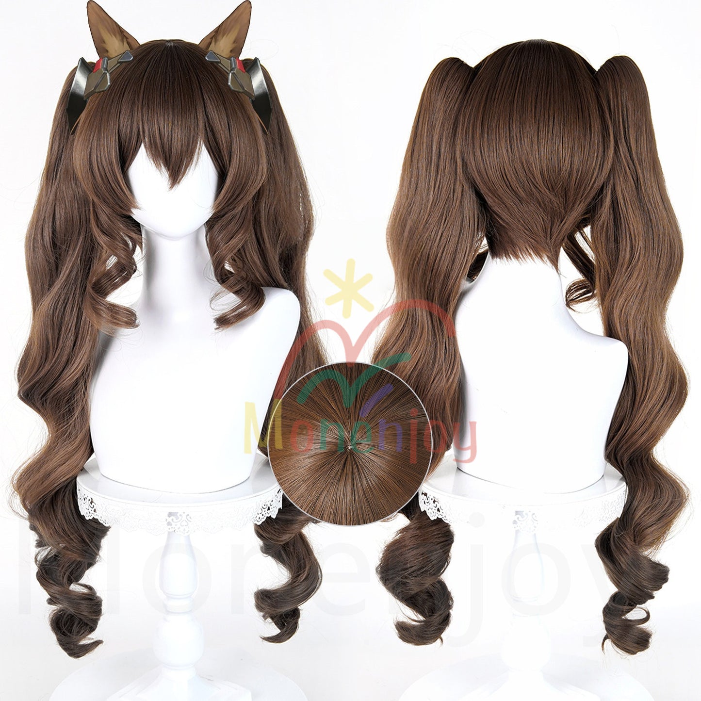 Monenjoy　アークナイツ　 エンドフィールド　ギルベルタ　ウィッグ　カツラ　ふんわりヘア　コスプレ道具　ツインテール MONENJOY