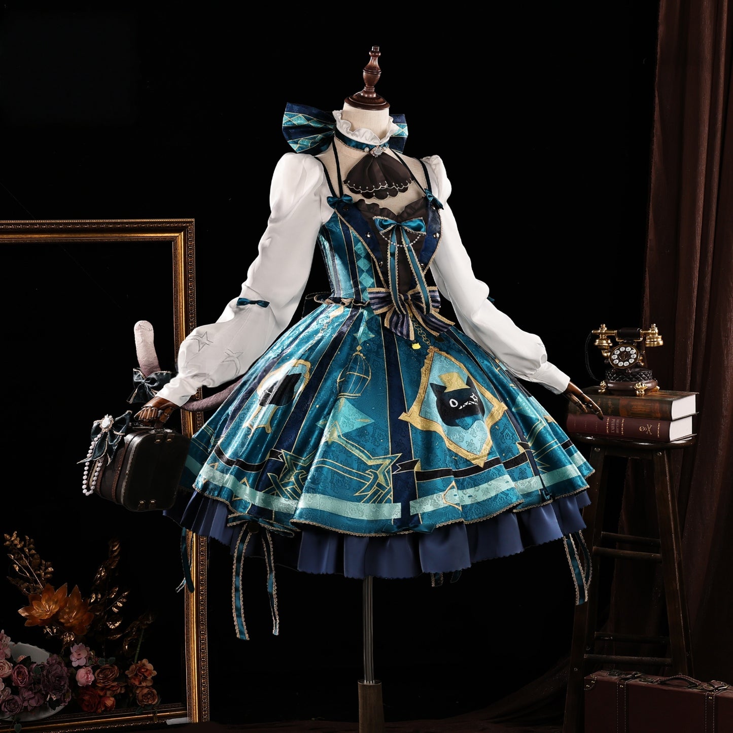 Monenjoy　原神カフェ in ソウル　フォンテーヌ　リネット　コスプレ衣装　洋服　ワンピース　ハロウィン　ロリータ風　