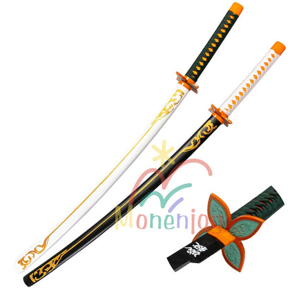 Monenjoy　鬼滅の刃　蟲柱 胡蝶 しのぶ 　104cm　木刃　木鞘　コスプレ道具　日本刀　おもちゃ　イベント　武器モデル